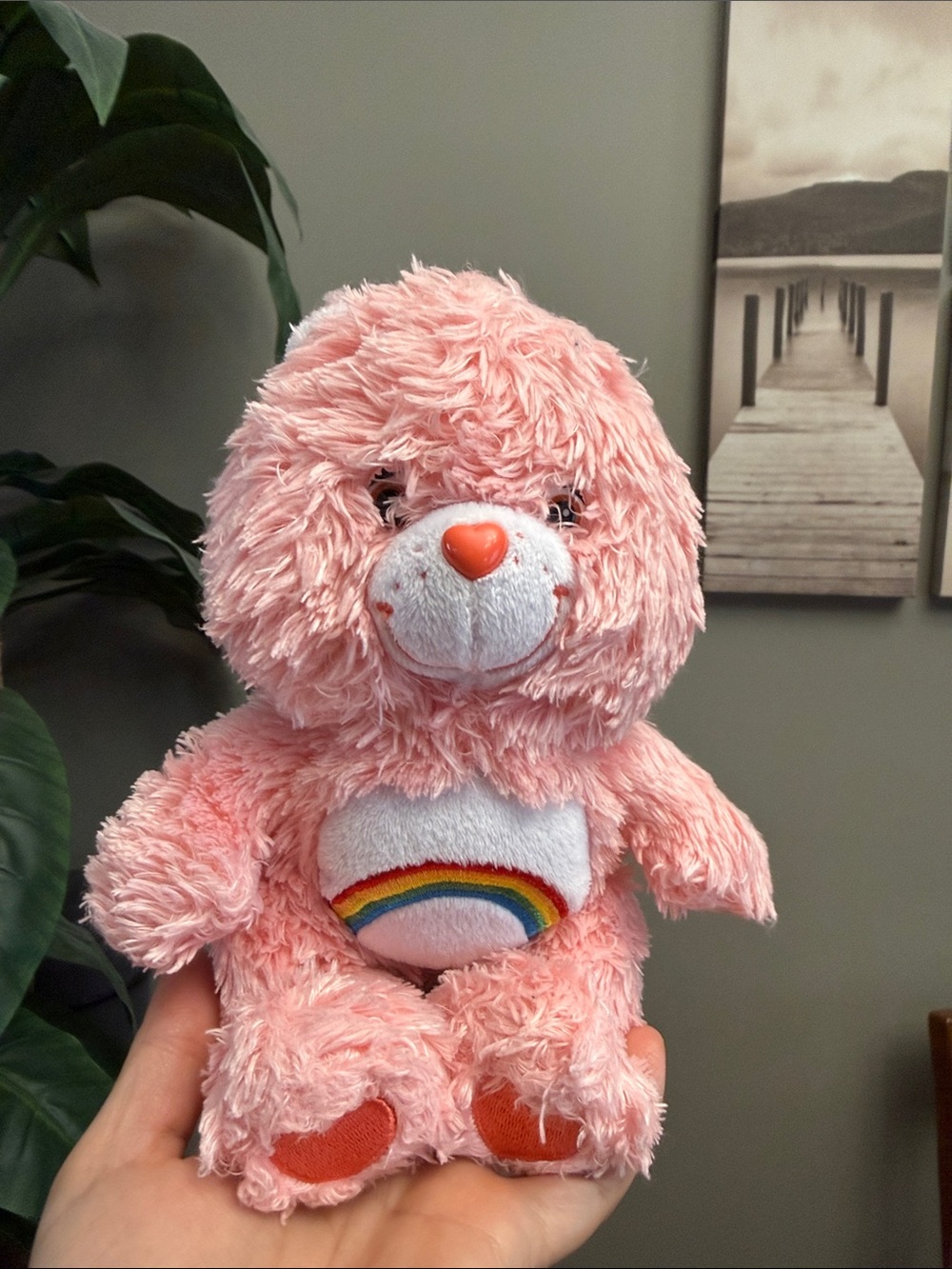Vintage 2002 Care Bears Cheer Bear Fluffy Special Edition Plush Stuffed Animal